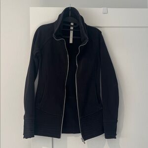 Lululemon Black jacket with high neck zip. So warm and functional!